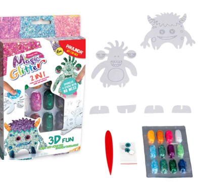 Zestaw kratywny Magic Gliter Stwórz potworka 3D