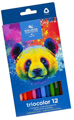 Kredki trójkątne grube 12-kol. 9mm, Triocolor Niedźwiedź Koh-I-Noor