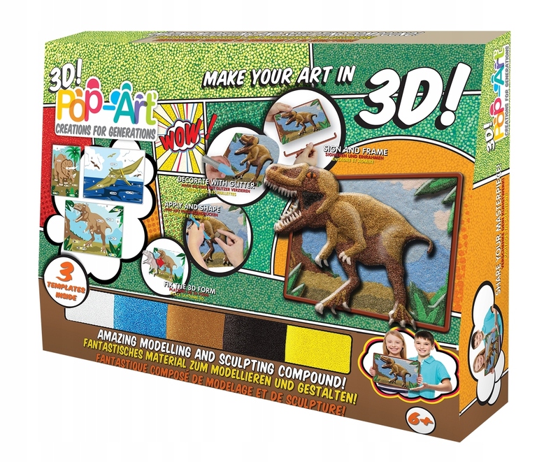 Trzy obrazki 3 D Dinozaury Stnux (1)