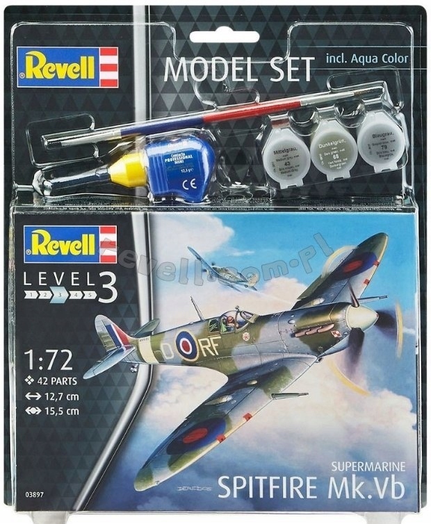 Model do sklejania Revell /63897/ Supermarine Spitfire Mk.Vb farby klej (1)