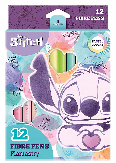 Flamastry 12 kol Disney Fashion Stitch Cool Pack mazaki Pastelowe Kolory (1)