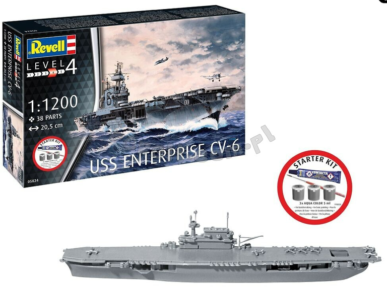 Model do sklejania Revell /75824/ USS Enterprise CV-6 klej farbki (1)