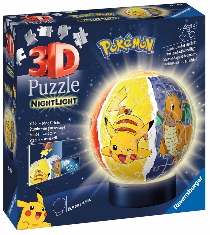 Puzzle 3D 72 Świecąca kula Pokemon Ravensburger (5)